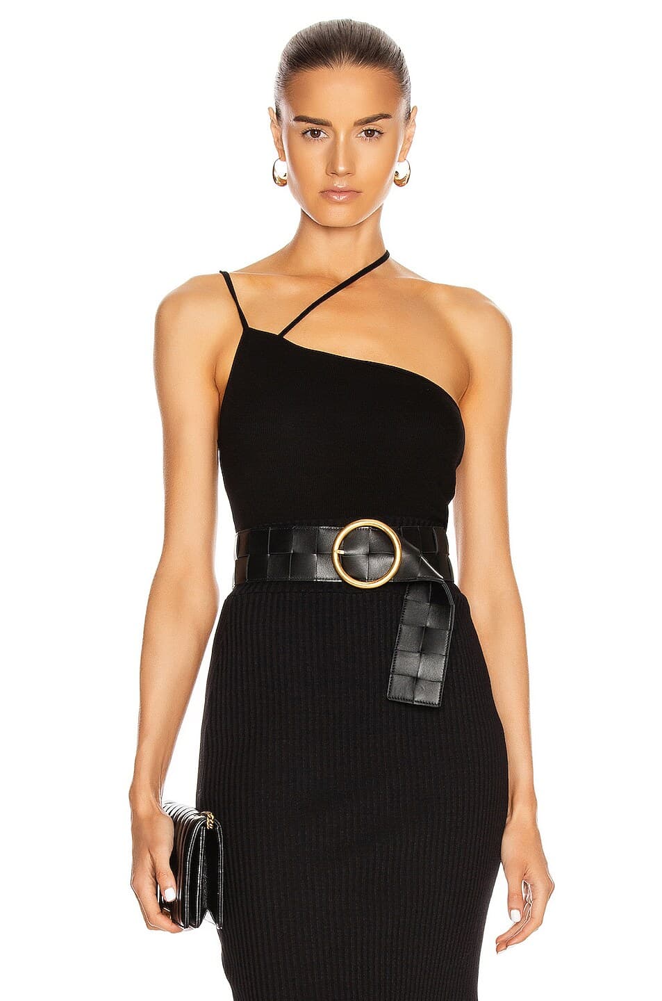 Asymmetric Ribbed Silk Tank